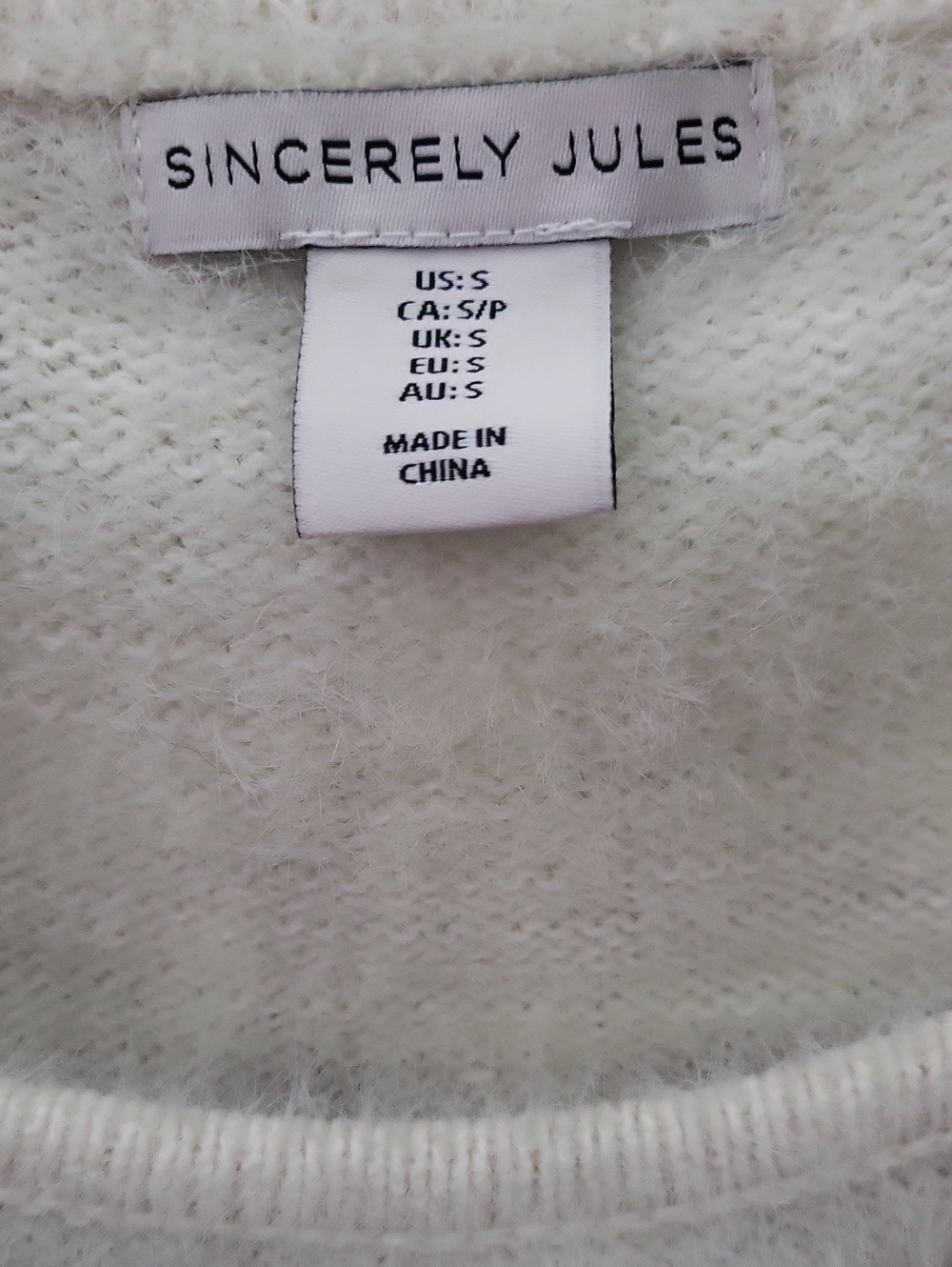 Sincerly Jules Cream Fuzzy V-Neck Cropped Cardigan Sweater Set - Picture 2 of 4